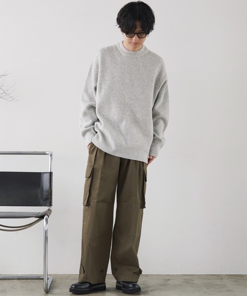 WYM LIDNM（ウィム バイ リドム）の「MELANGE AZE LOOSE KNIT（ニット