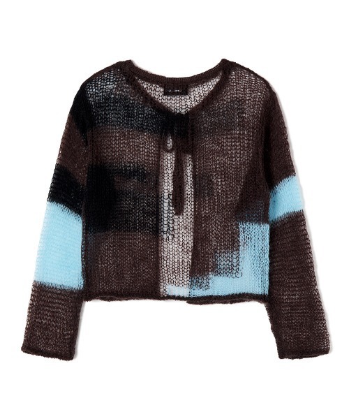 soduk（スドーク）の「patchwork knit cardigan（ニット/セーター