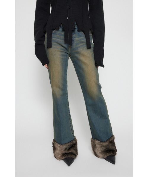 FAUX FUR フレアデニム（デニムパンツ）｜LAGUA GEM（ラグアジェム）の