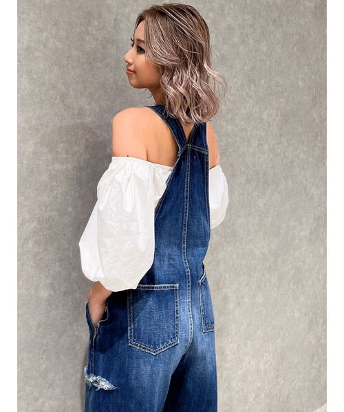 GYDA（ジェイダ）の「ダメージルーズデニムサロペット（サロペット