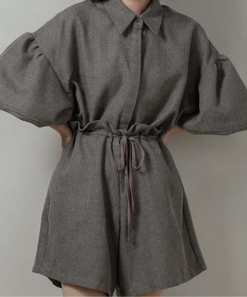 セール】volume sleeve waist gather combinaison / ボリューム