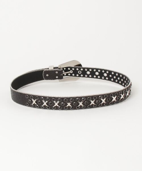 ウエスタンレザーベルト ラインストーン スタッズベルト（ベルト