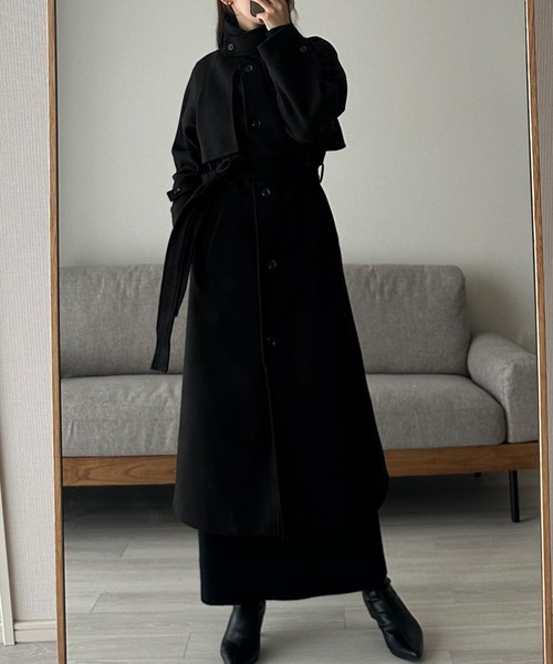 セール】2wayステンカラーロングコート（ステンカラーコート）｜Louere