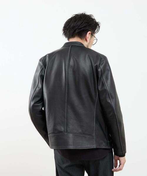 セール】スムースレザーシングルライダースジャケット（ライダース