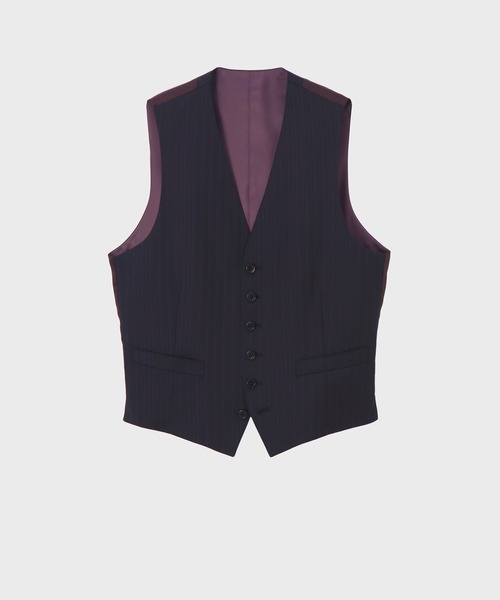 コントラストストライプ 6ボタン ベスト / 253003 790NS（スーツベスト