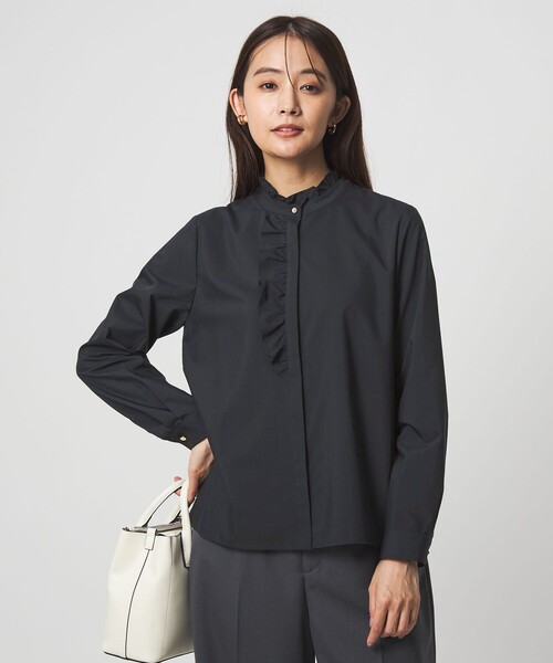 セール】フリル ディテール ブラウス マシンウォッシャブル UVカット