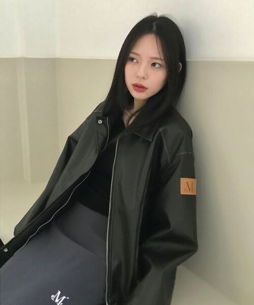 グロウヴィンテージウォッシングレザージャケット (ユニセックス