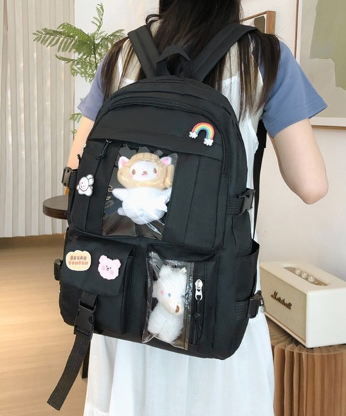 FReePLACe/クリアポケット付きナイロンリュックサック X12264（バック