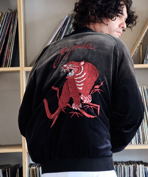 ADAMPATEK/aging reversible souvenir jacket/エイジング加工ベロア