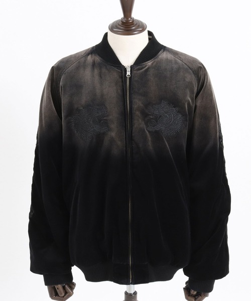 ADAMPATEK/aging reversible souvenir jacket/エイジング加工ベロア