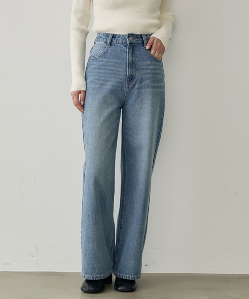 新色ネイビー追加】【S/M/Lサイズ展開】【Blue】ハイウエストワイド