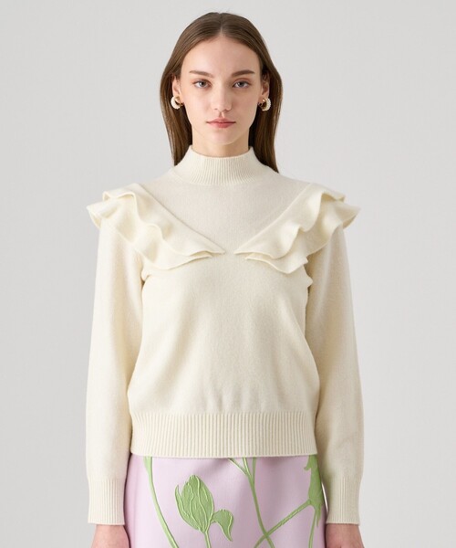 ANAYI（アナイ）の「ウールカシミヤフリルプルオーバー（ニット