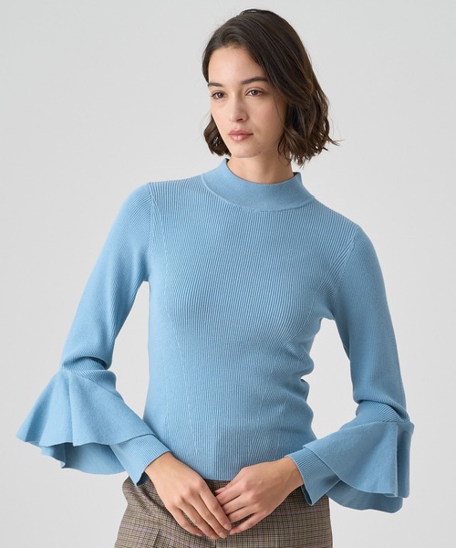 ANAYI（アナイ）の「ラッフルスリーブリブニットプルオーバー（ニット