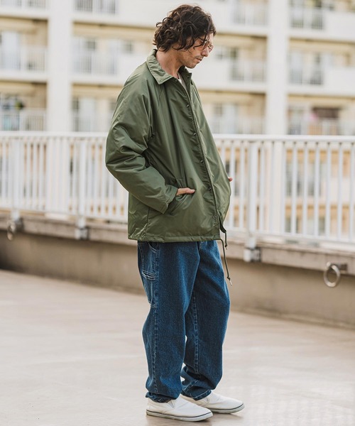 mj10319- Skull×Appleワンポイント刺繍コーチジャケット（ナイロン