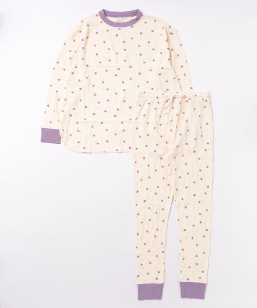 セール】ハート柄ワッフルルームウェア / ワンマイルウェア / パジャマ