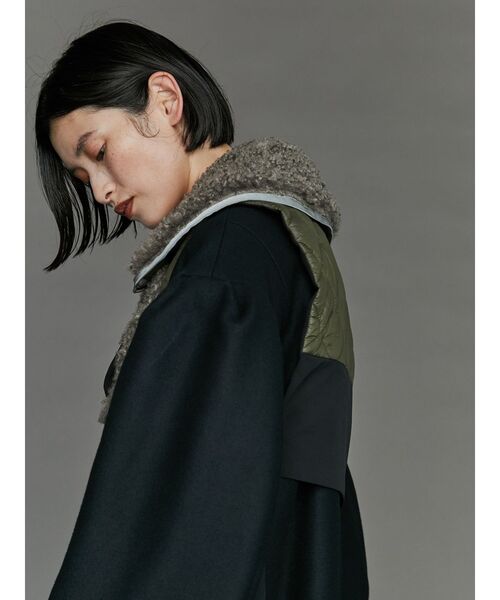 UN3D.（アンスリード）の「BIG COLLAR FABRIC MIX VEST / ビッグカラー