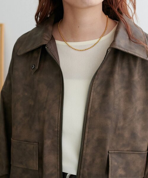 WEB限定】オーバーフェイクレザーブルゾン（ブルゾン）｜DISCOAT