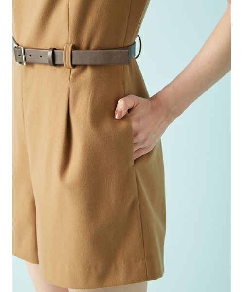 LILY BROWN（リリーブラウン）の「ベルト付きミニロンパース（つなぎ