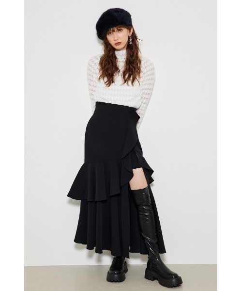 rienda（リエンダ）の「フリルスリットハイウエストスコートショート