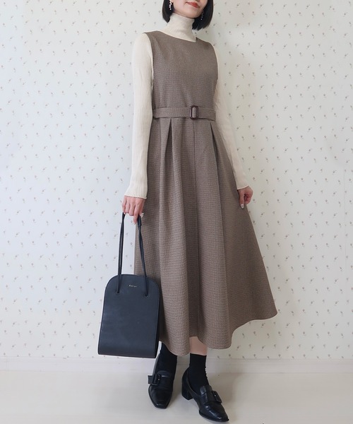 セール】【INTERPLAY x MAYUKO】2 Way No-Sleeve Tuck Flare One-piece
