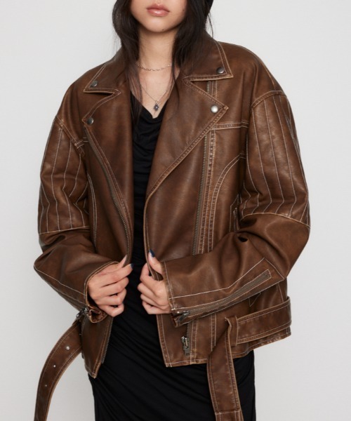 BELTED OVER VINTAGE ジャケット（ライダースジャケット）｜LAGUA GEM