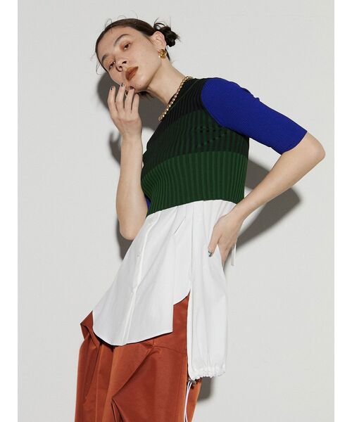 UN3D.（アンスリード）の「ランダムストライプニットトップ（ニット