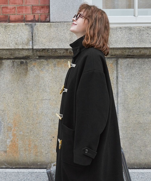 HYKE ハイク ダッフルコート ロング トグル 白 ブラック サイズ2 HYKE