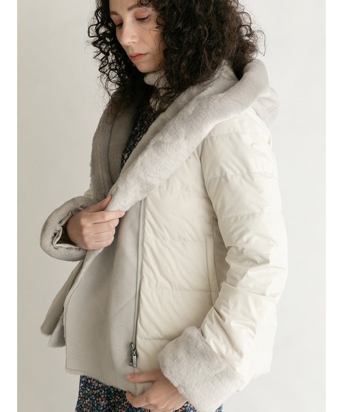 YOSOOU（ヨソオウ）の「Fake Mouton Hood Jacket / フェイクムートン