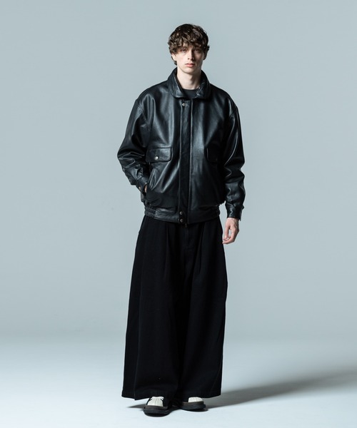 glamb（グラム）の「Chin Strap Leather Blouson / チンストラップ