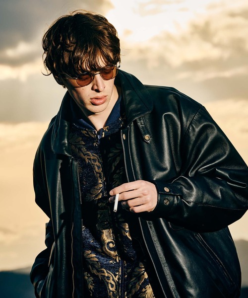 glamb（グラム）の「Chin Strap Leather Blouson / チンストラップ