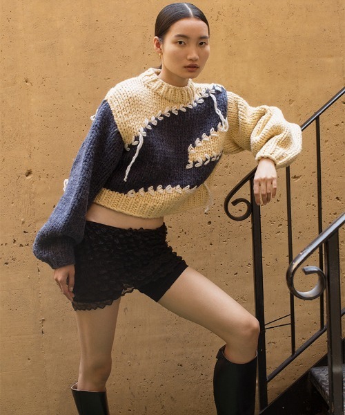 leinwande（ラインヴァンド）の「Snow Slope Intarsia Top（ニット