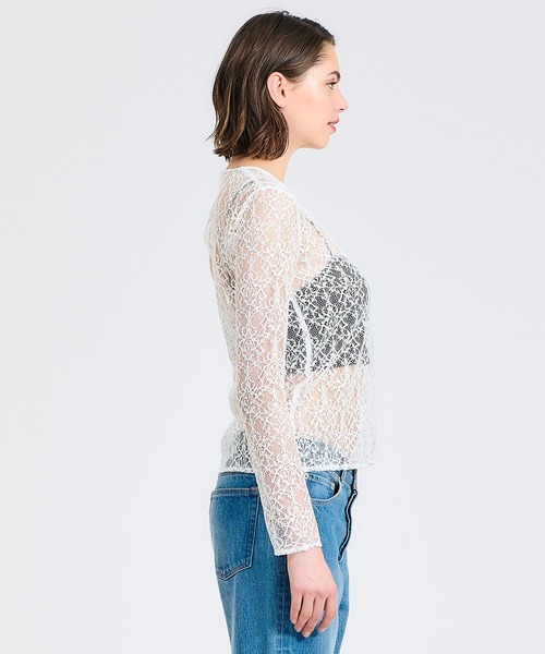 セール】ESTNATION / レースロングスリーブトップス（シャツ/ブラウス