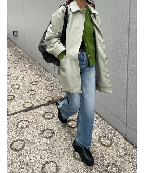 BLACK BY MOUSSY（ブラックバイマウジー）の「fake leather jacket