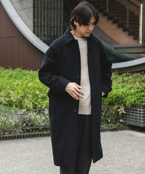 セール】ウールメルトンステンカラーコート（ステンカラーコート