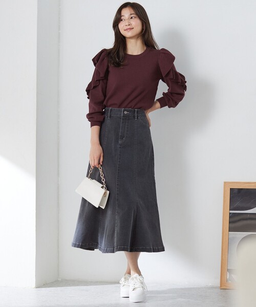 セール】【洗える】ナローデニム スカート（デニムスカート）｜ANY SIS