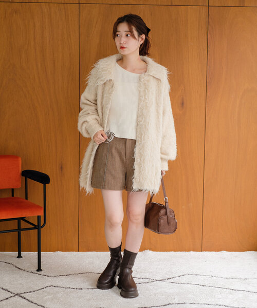 Kastane（カスタネ）の「*【4色展開】ウェーブ起毛ロングニット