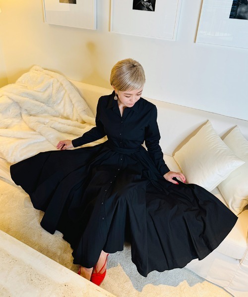 オードリールックエアリーワンピース・長袖（ワンピース）｜JENNE