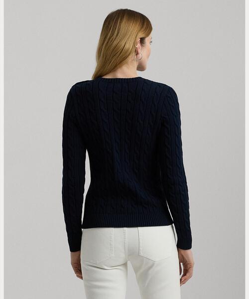 ボタントリム ケーブルニット コットン セーター（ニット/セーター