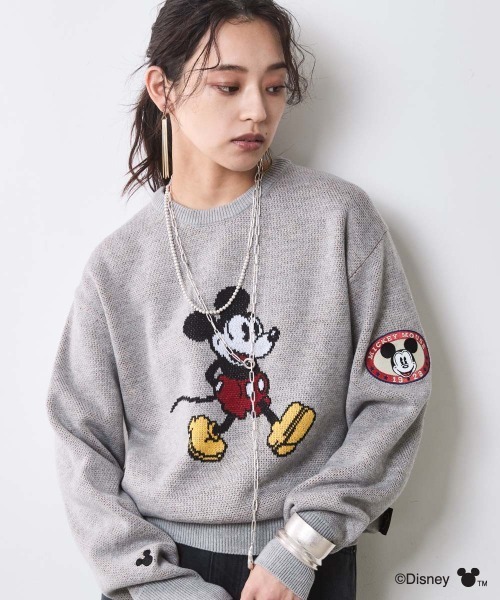 セール】ミッキーマウス/ジャガードニットプルオーバー ＜大きいサイズ