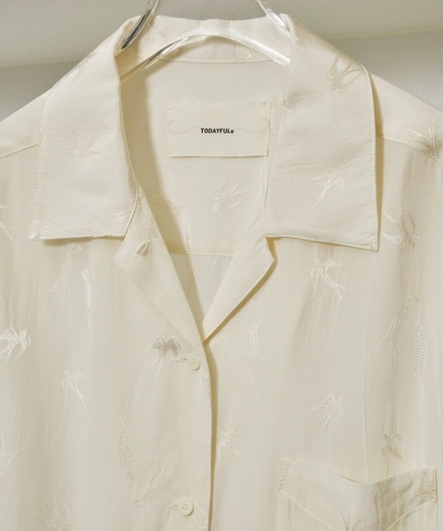 TODAYFUL/トゥデイフル】Swallow Satin Shirts/スワローサテンシャツ