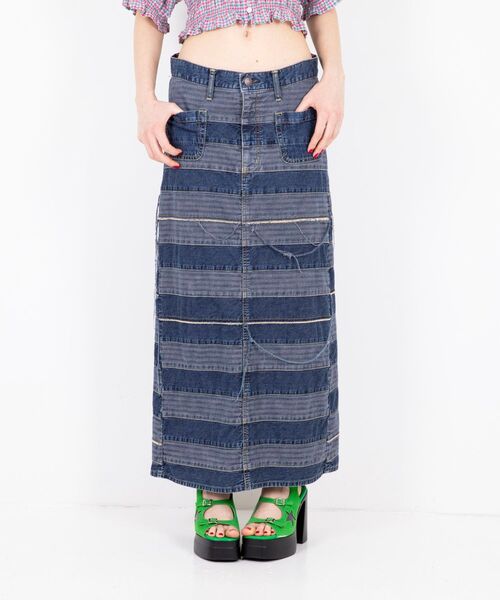 スクラッチロングデニムスカート（スカート）｜HYSTERIC GLAMOUR