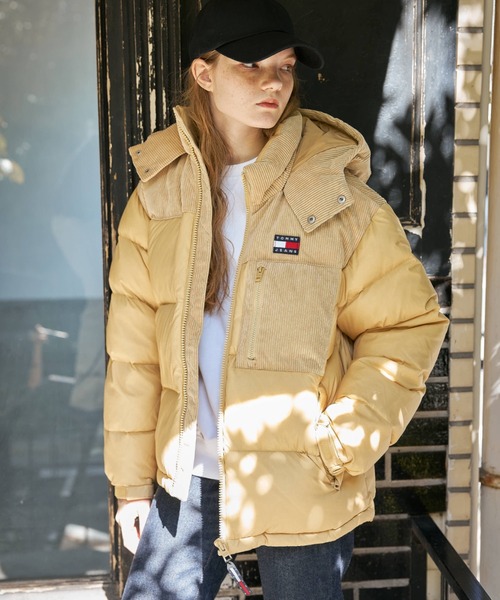 セール】コーデュロイミックスパッファダウンジャケット（ダウン