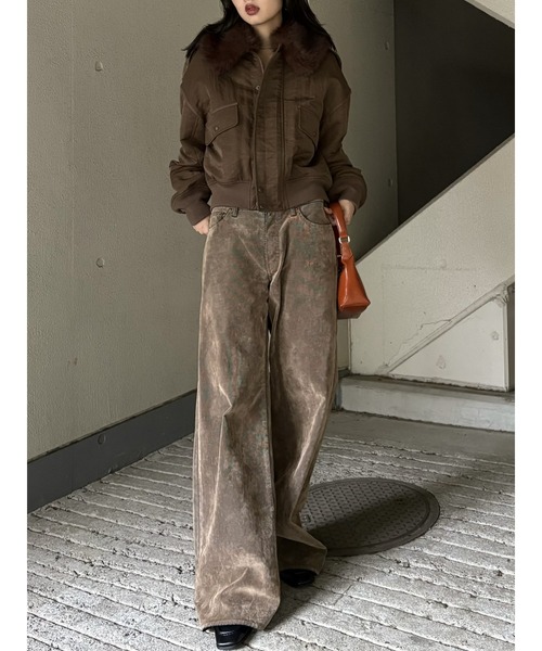 MOUSSY（マウジー）の「【25年AW新作】F/FUR COLLAR CROP ブルゾン