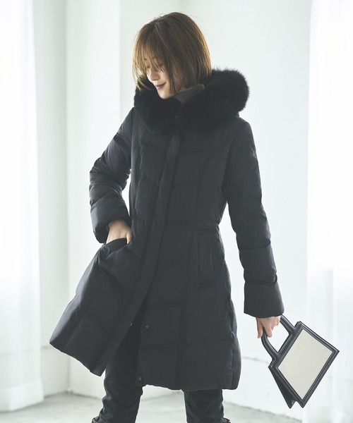 フォックスファーバッスルスタイルダウンコート ｜ レディース