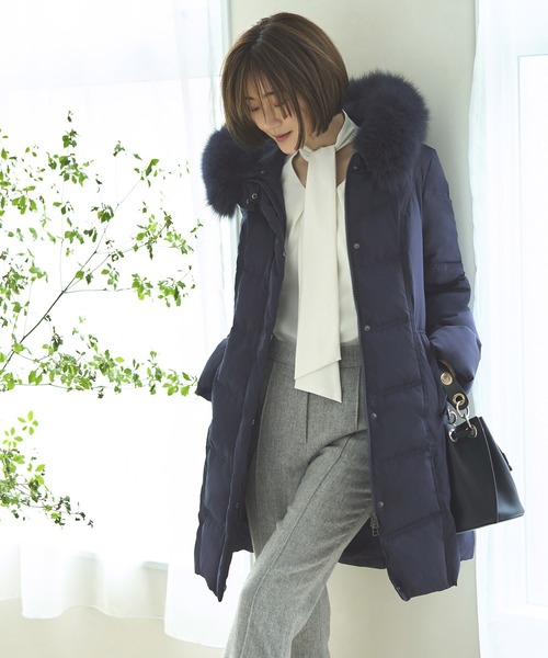 フォックスファーバッスルスタイルダウンコート ｜ レディース