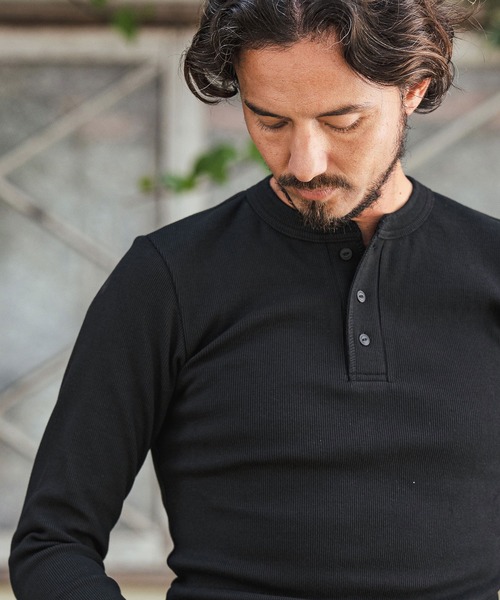 mlt4853- ヘビーウエイトフライスヘンリーネックカットソー（Tシャツ