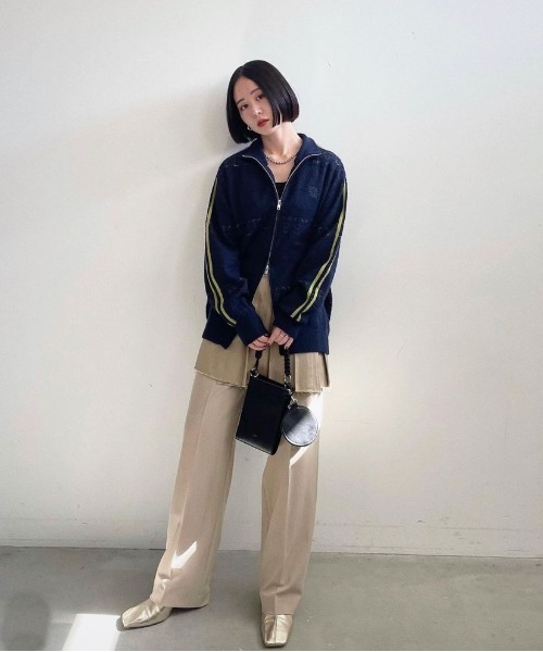 Ameri（アメリ）の「UND LACE KNIT LINE TOP（ニット/セーター）」 - WEAR