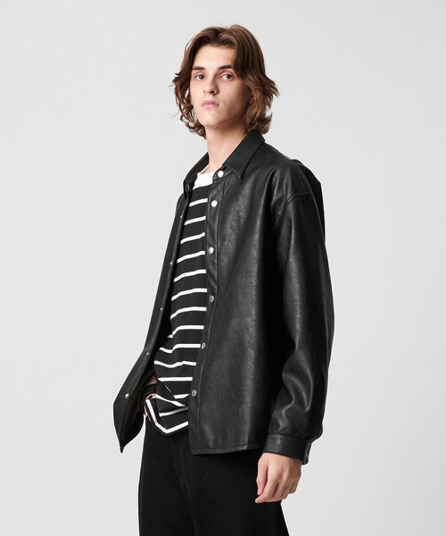 セール】レザーライク CPO シャツ（シャツ/ブラウス）｜MONKEY TIME