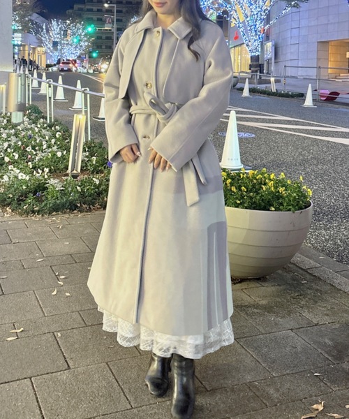 NOMAE（ノーマエ）の「スタンドカラーロングトレンチコート（ステン