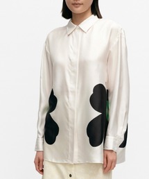marimekko（マリメッコ）の「Heijastus Unikko / 60th Outi silk shirt